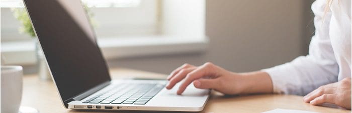 woman working on a laptop