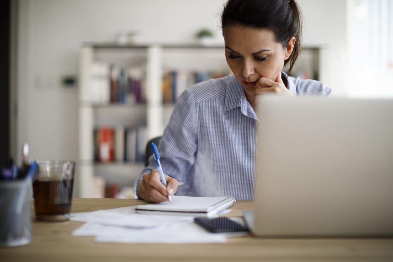 woman accessing CAEHRS from home laptop