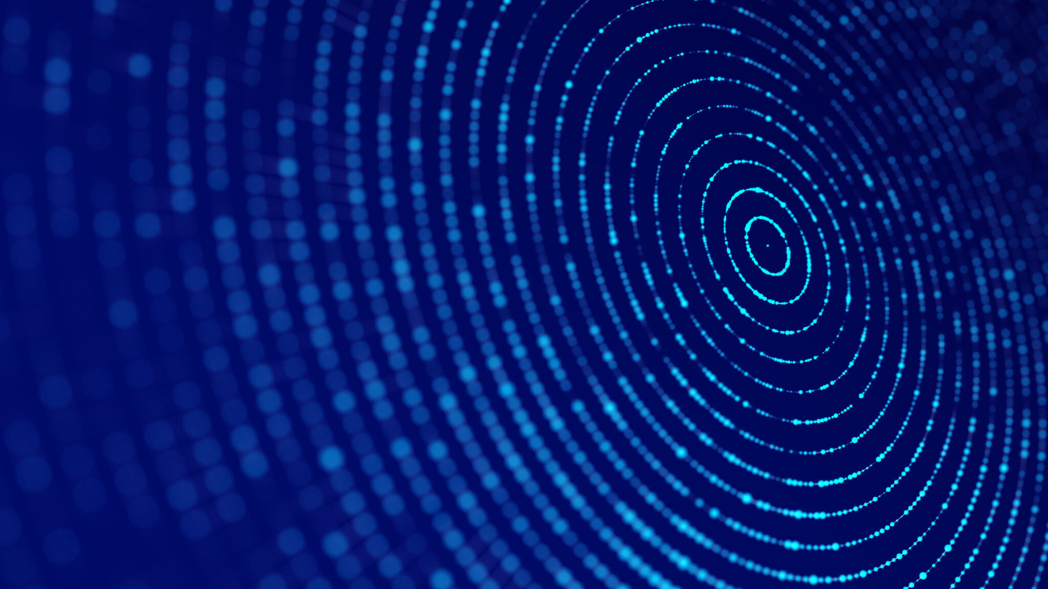 blue lights in increasing circles