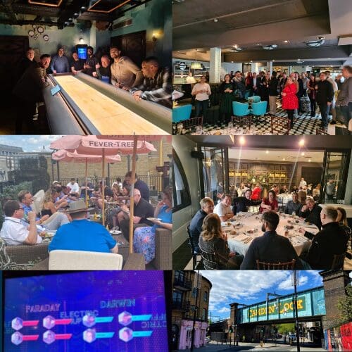 photo collage of Aptem team day out