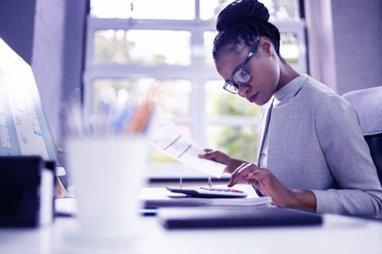 woman researching apprenticeship profitability