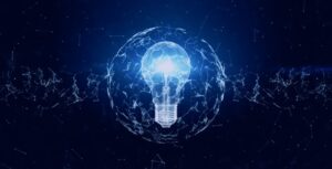 AI for apprenticeship management banner image with light bulb