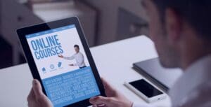 short training course brochure on tablet