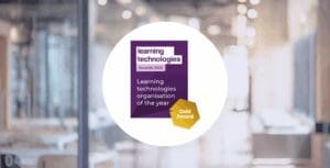 Learning Technologies Gold Award winner badge