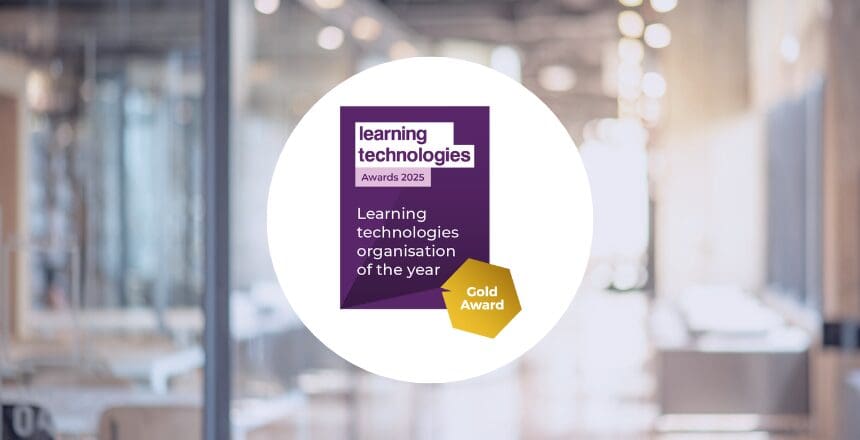 Learning Technologies Gold Award winner badge