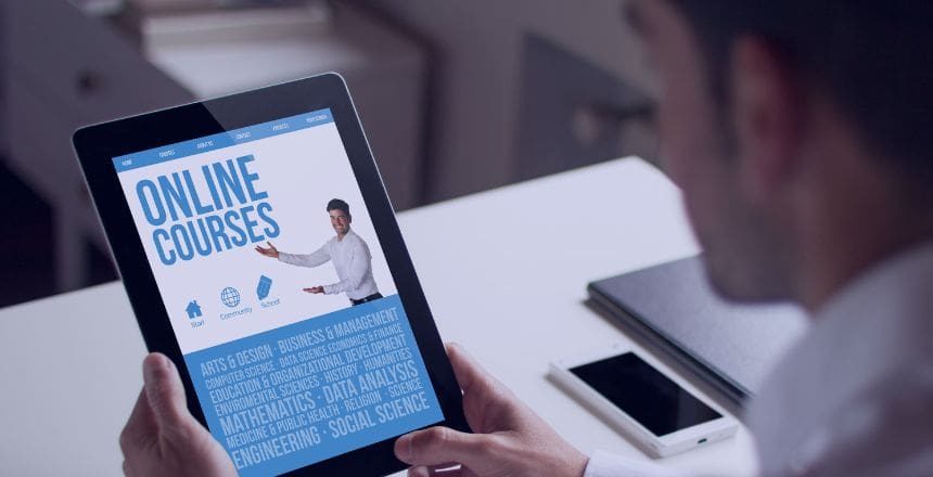 short training course brochure on tablet