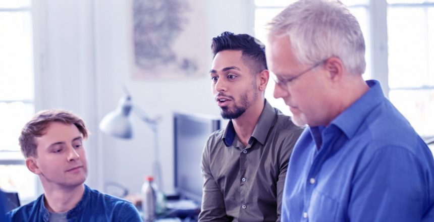 men talking about apprenticeship learner growth data