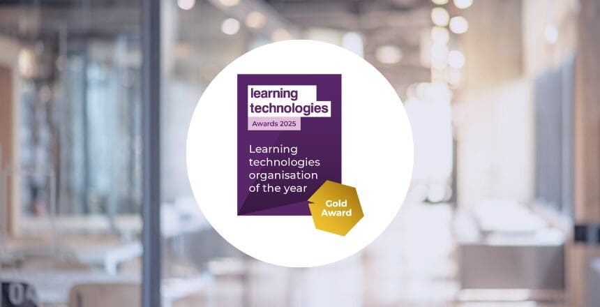 Learning Technologies Gold Award winner badge