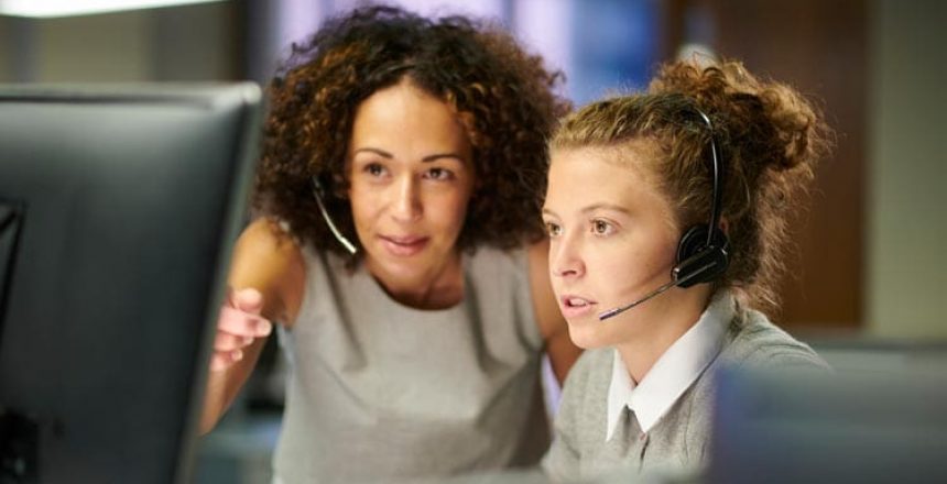 teacher with student doing a level 2 digital apprenticeship